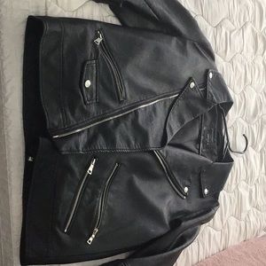 A black leather jacket